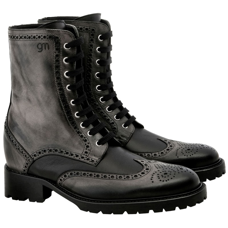 Guido Maggi Carnaby Aged Look Leather Boots Black Image
