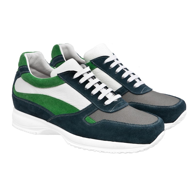 Guido Maggi Charlotte Calf Leather Shoes White and Green Suede Image