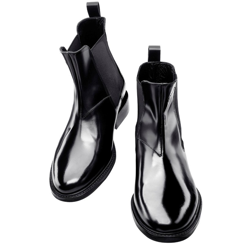 Guido Maggi Chelsea Black Calfskin Boots Shiny Black Image