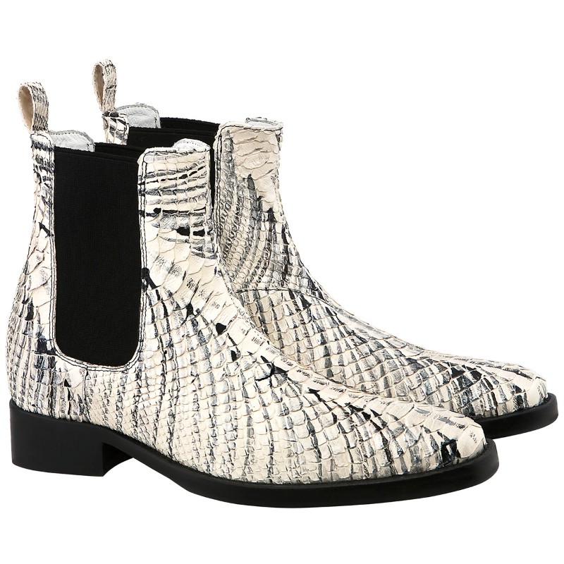 Guido Maggi Johannesburg Genuine Python Leather Boots White Image