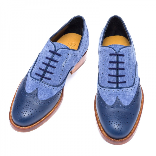 Guido Maggi Leicester Full Grain Shoes Blue | MensDesignerShoe.com