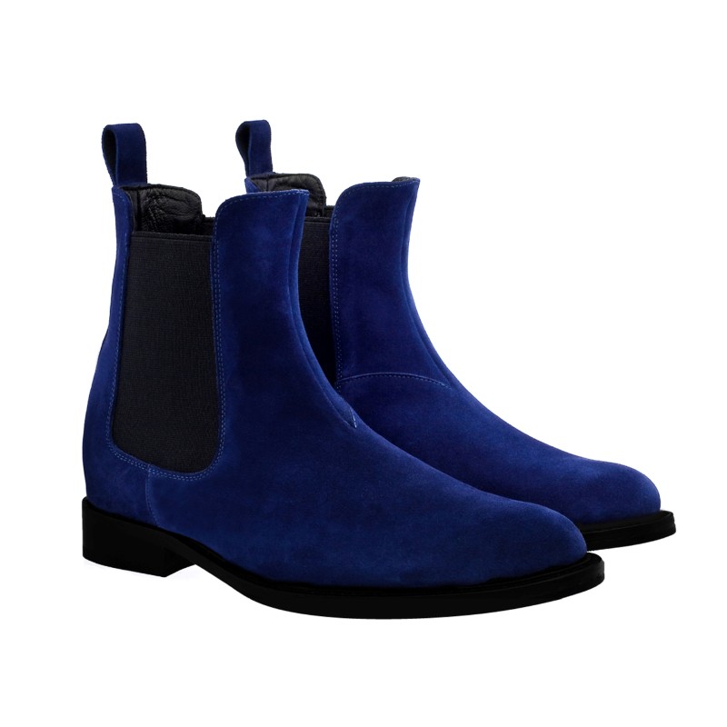 Guido Maggi Manchester Calf Leather Boots Blue Navy Suede Image