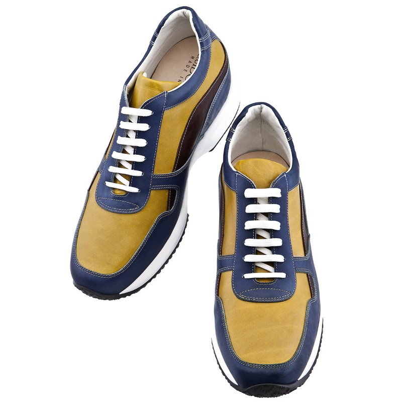 Guido Maggi Rio Full Grain Leather Shoes Yellow and Blue Image