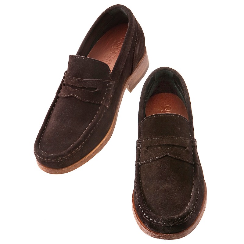 Guido Maggi Santiago Calf Leather Shoes Dark Brown Suede Image
