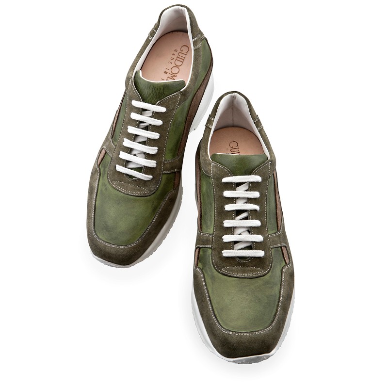Guido Maggi Singapore Full Grain Shoes Green Suede Burnished Image