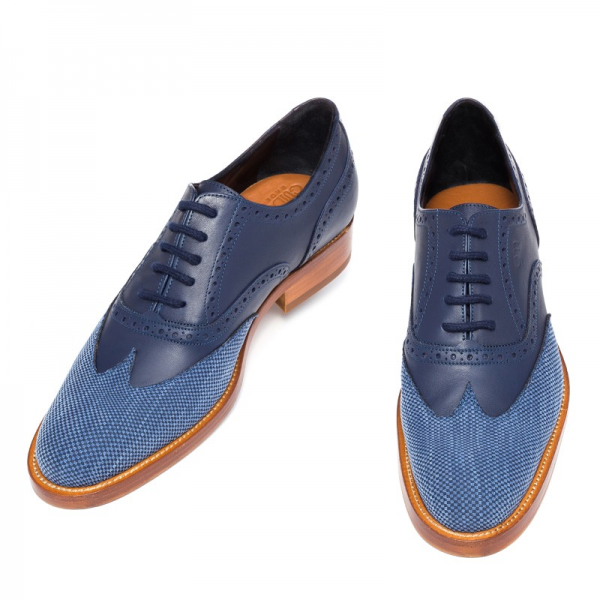 Guido Maggi Via Tornabuoni Full Grain Shoes Blue | MensDesignerShoe.com