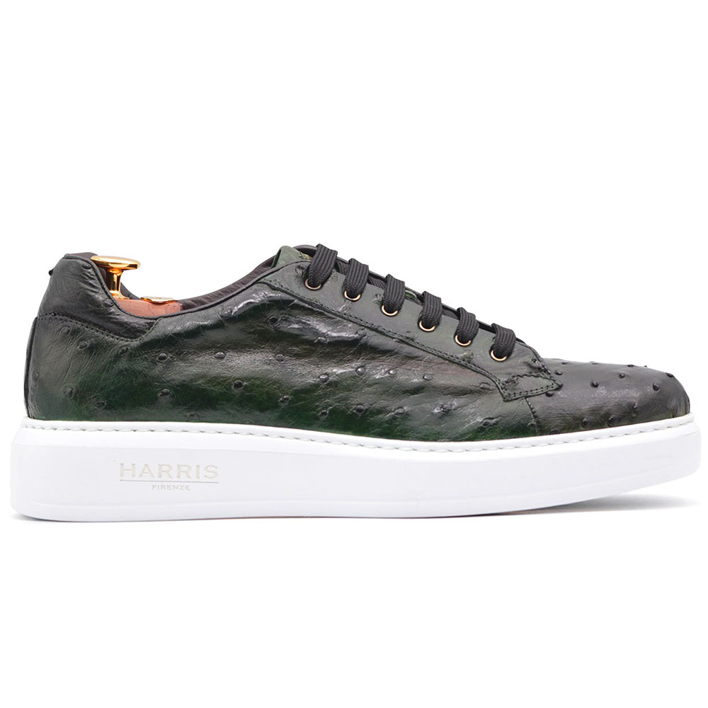 Harris Firenze 1913 Ostrich Leather Sneakers Green Image