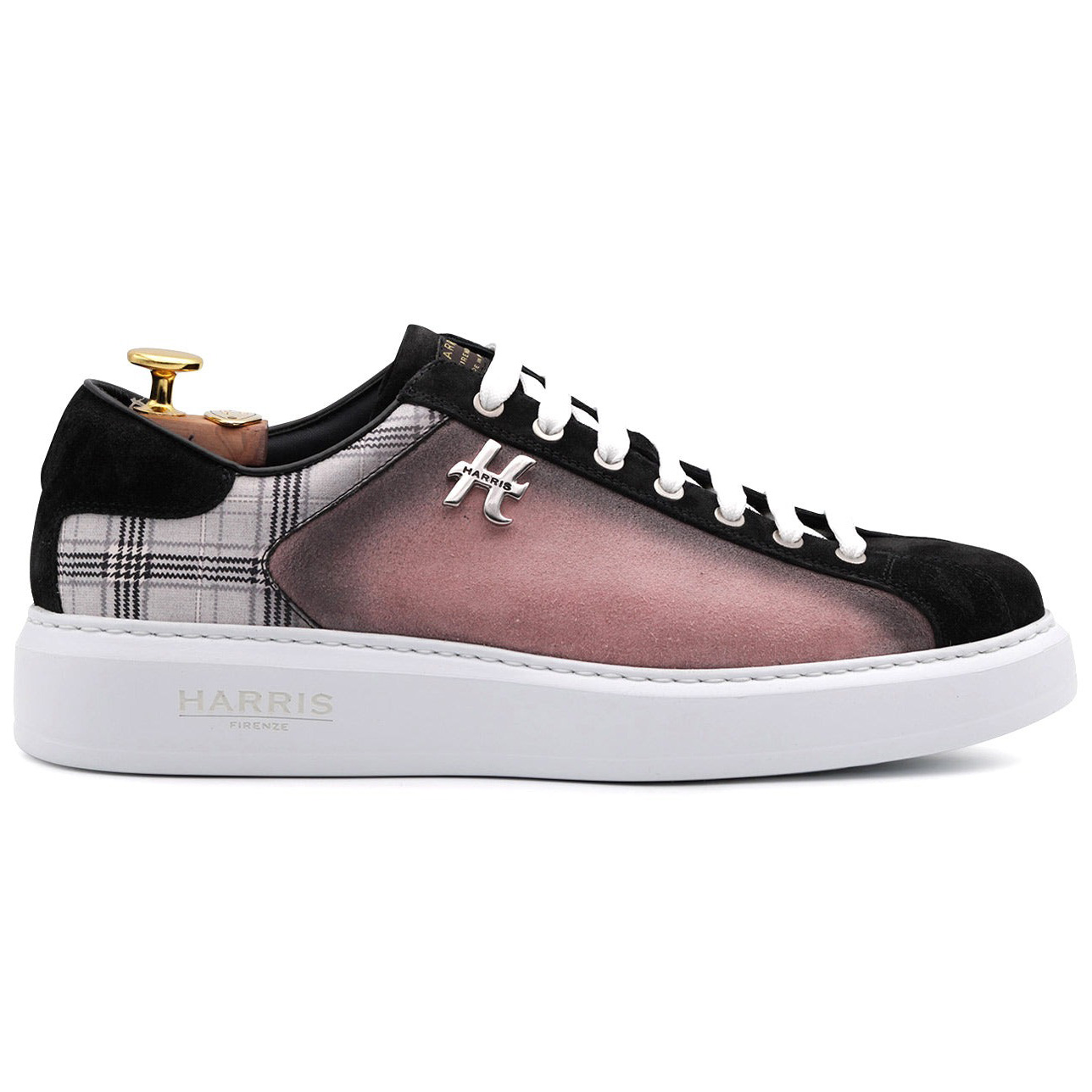 Harris Firenze 1913 Textured Leather Sneakers Rose Image