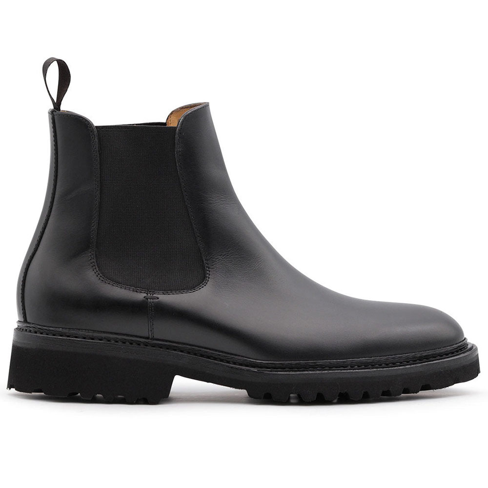 Harris Shoes 1913 Calfskin Leather Chelsea Boots Black Image