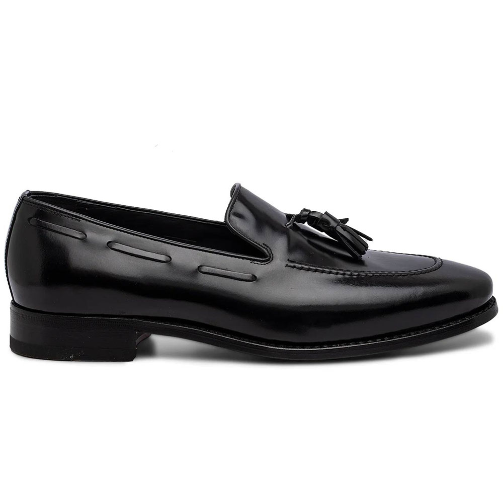 Harris Shoes 1913 Calfskin Leather Tassel Loafers Black Image