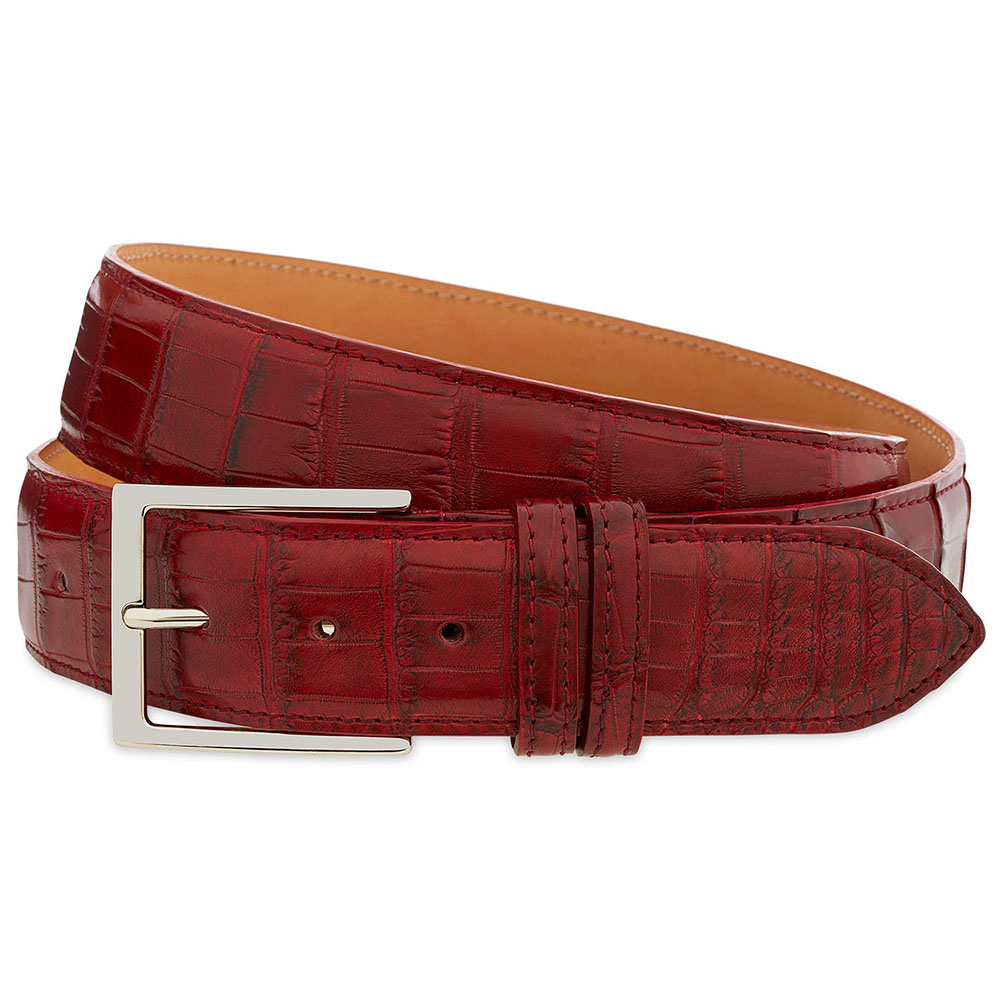 Harris Shoes 1913 Genuine Crocodile Leather Belt Rosso Image