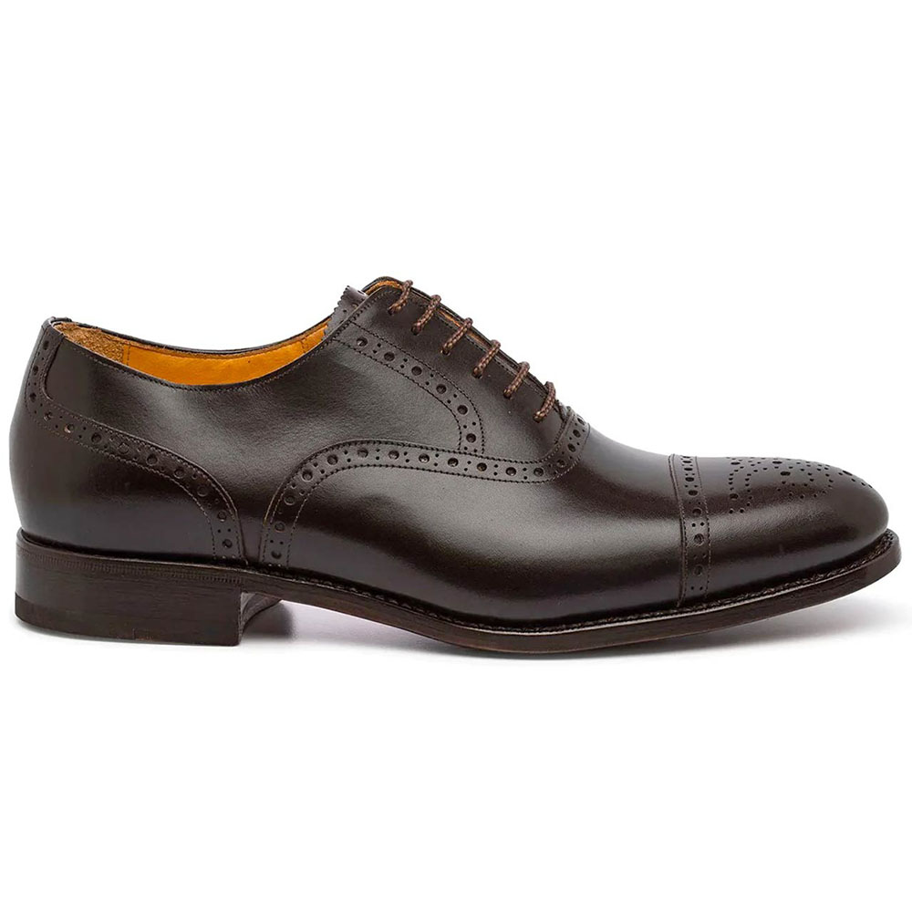 Harris Shoes 1913 Leather Stringed Cap Toe Shoes Brown Image