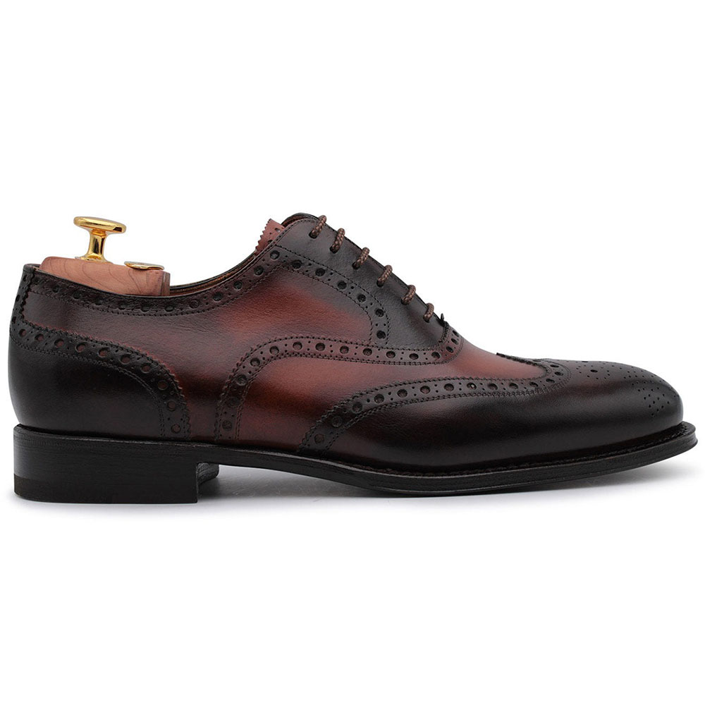 Harris Shoes 1913 Leather Stringed Wingtip Shoes Burgundy Image