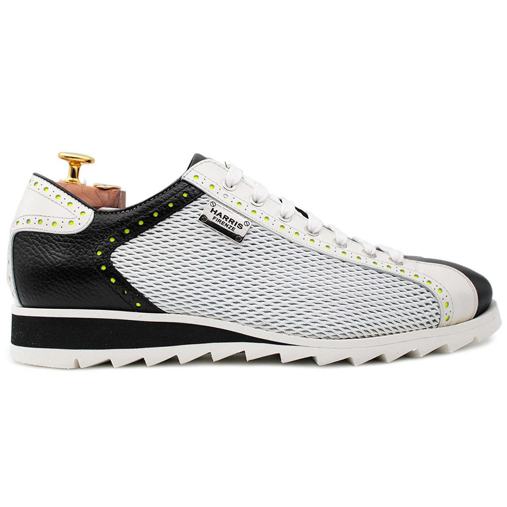 Harris Shoes 1913 Perforated Suede Sneakers White Image