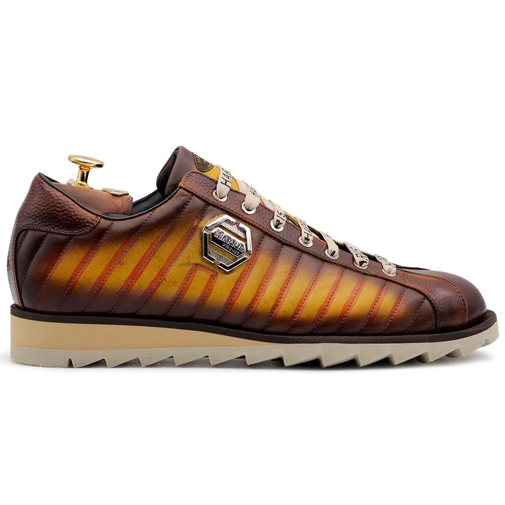 Harris Shoes 1913 Quilted Leather Sneakers Brown Image
