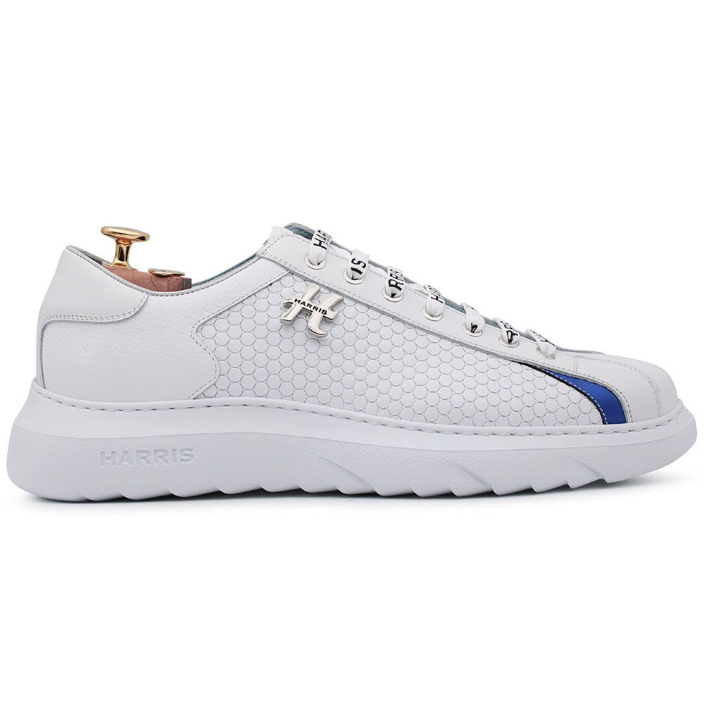 Harris Shoes 1913 Textured Leather Sneakers White Image