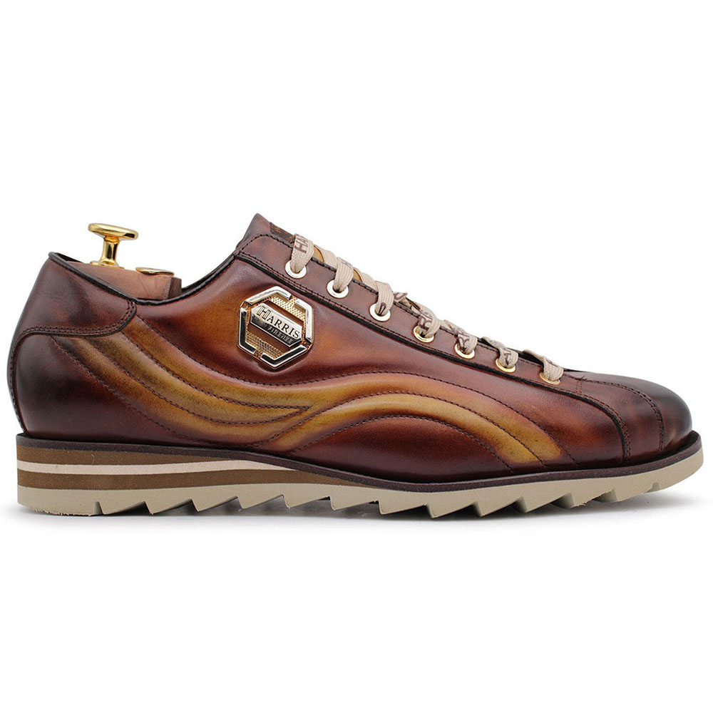 Harris Shoes 1913 Wave Quilted Calfskin Sneakers Brown Image