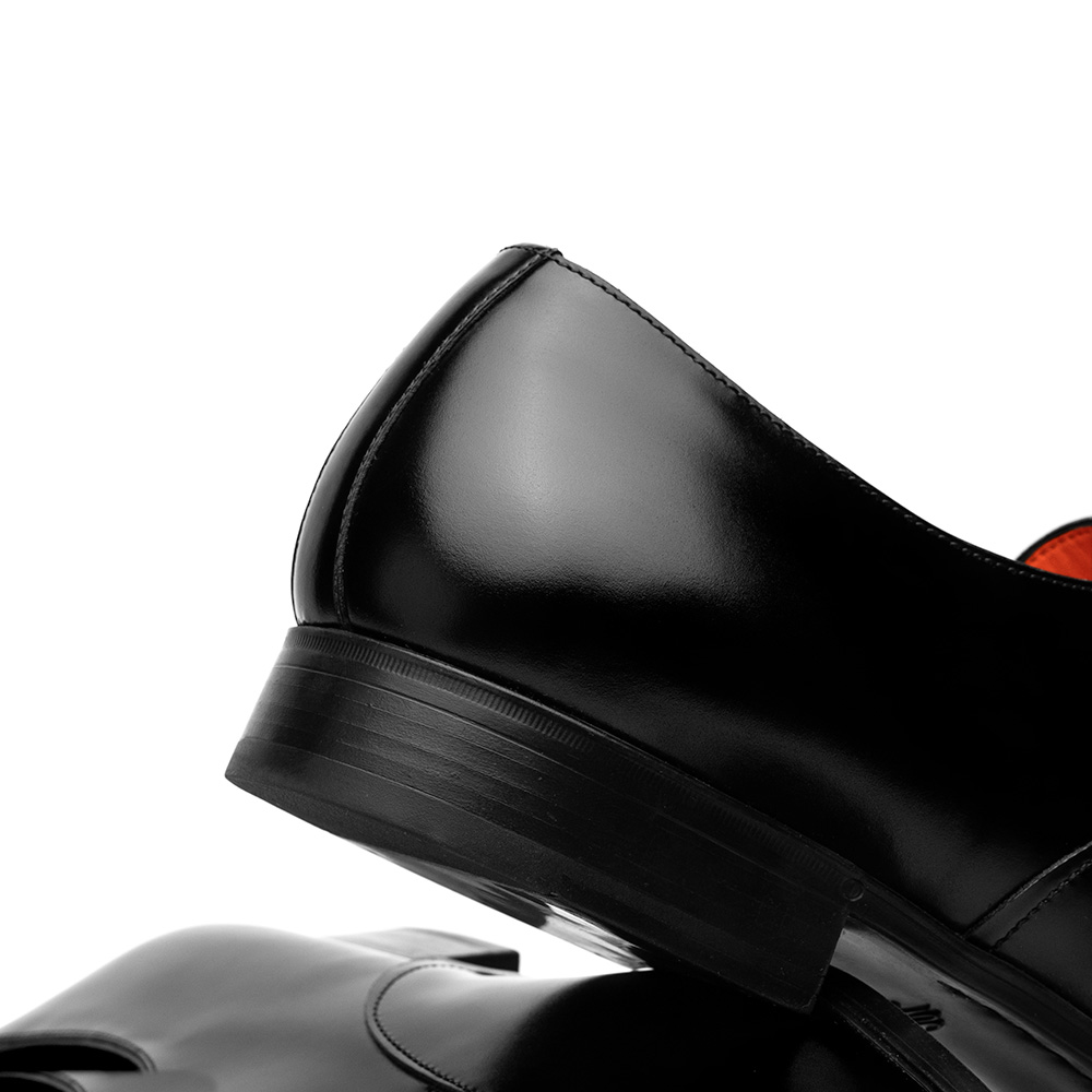 Santoni Induct O1 Derby Shoes Black | MensDesignerShoe.com