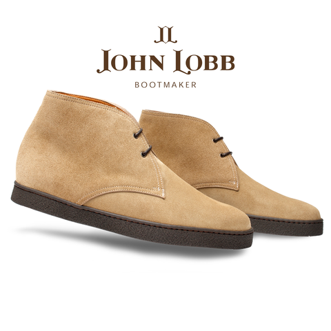 John Lobb Turf Suede Ankle Boots Sand 