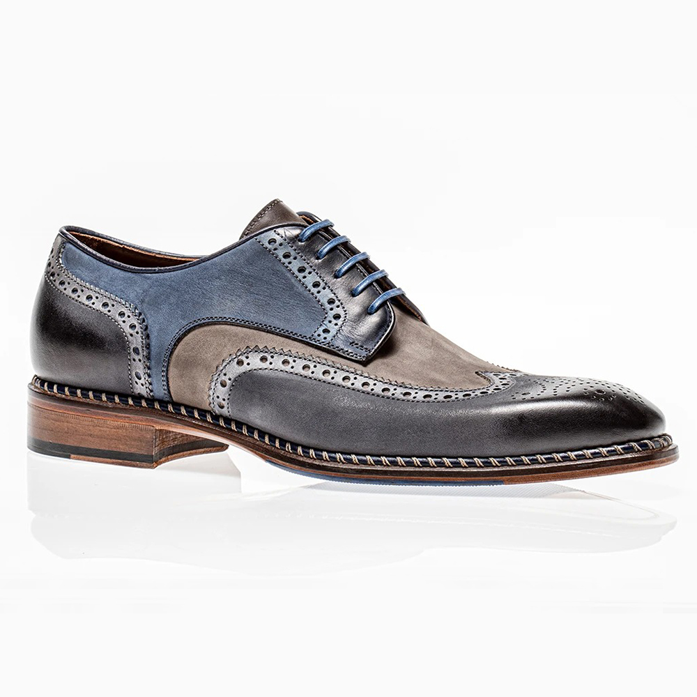 Jose Real Veloce Wingtip Derby Shoes Nabuck Antracite ...
