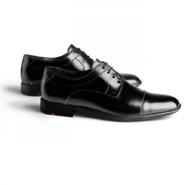Lloyd Galant Cap Toe Shoes Black | MensDesignerShoe.com