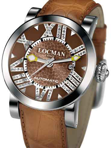 Locman Mens Toscano Diamond Watch Brown 29000BNNDNCAON Image