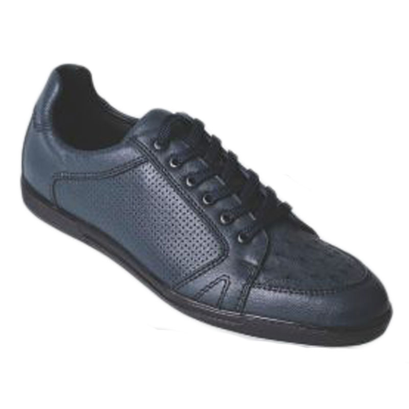 Los Altos Ostrich Sneakers Black | MensDesignerShoe.com