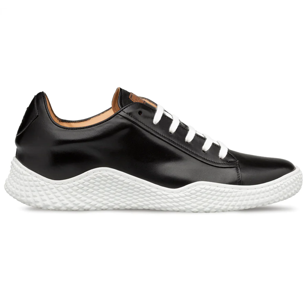 Mezlan Leather Scallop Sole Sneaker Black (A20604) Image