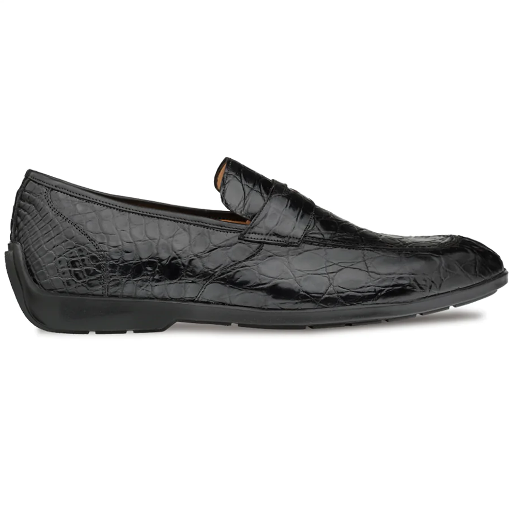 Mezlan RX4874-C Crocodile Driving Shoes Black Image