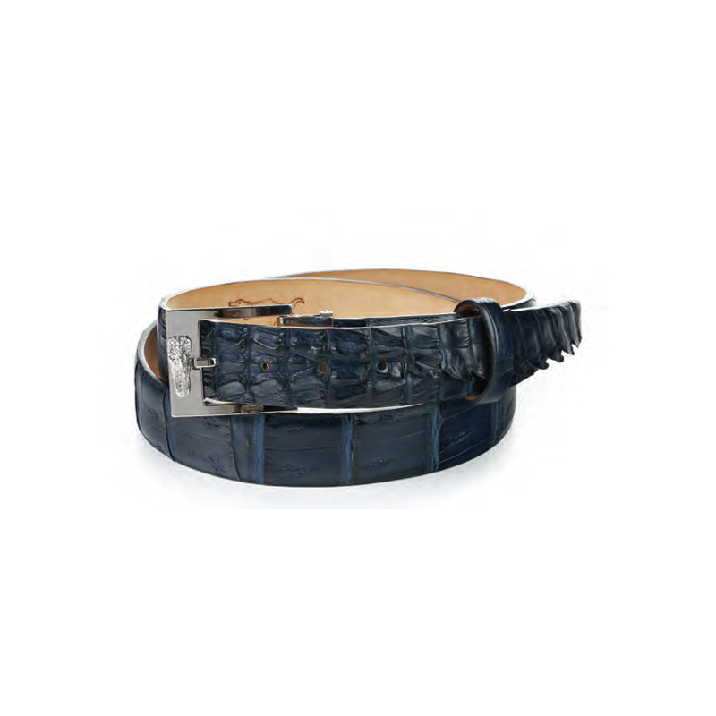 Mauri 0100-35 Hornback Baby Croc Belt Wonder Blue (Special Order) Image