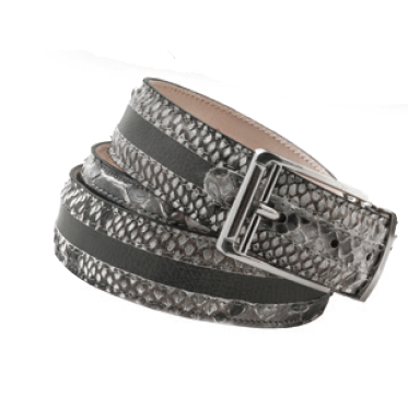 Mauri 100-35 Python & Nappa Belt Gray (Special Order) Image