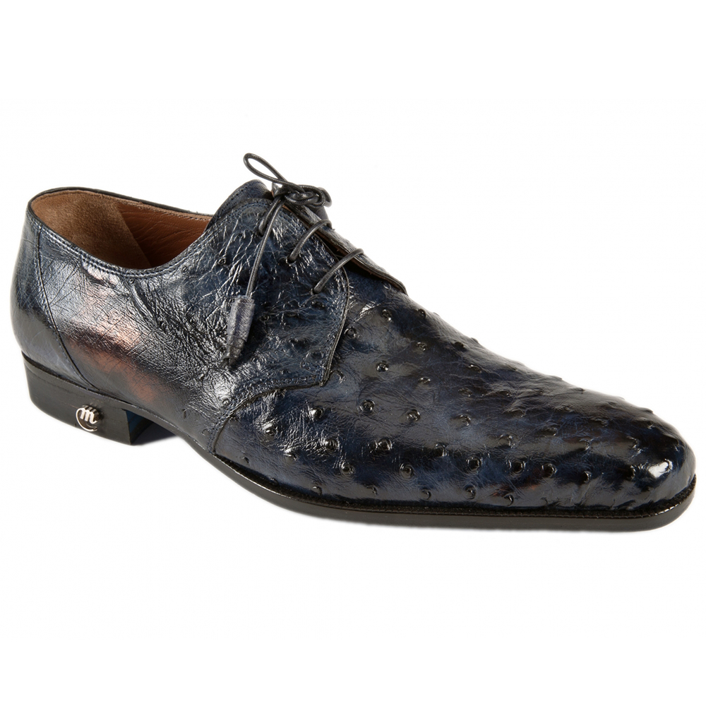 Mauri 1188/1 Ostrich Dress Shoes Wonder Blue (Special Order) Image