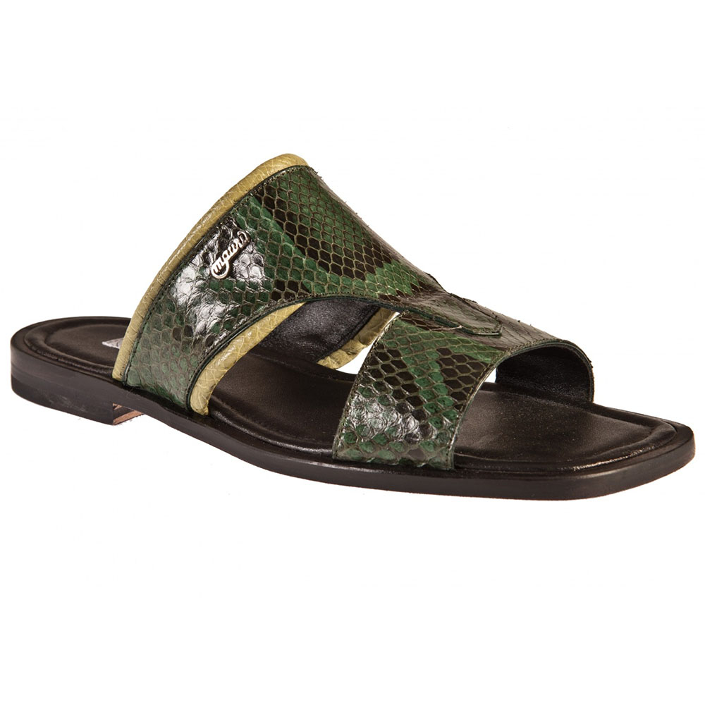 Mauri 1902/2 Python / Ostrich Sandals Forest Green / Apple (Special Order) Image