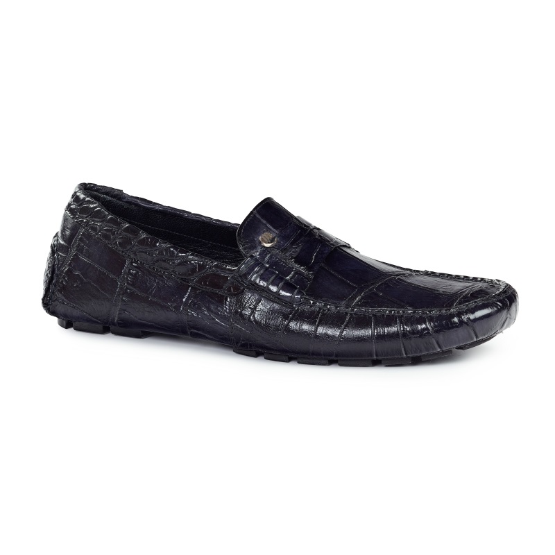Mauri 3128 Ercole Alligator Driving Loafers Black | MensDesignerShoe.com