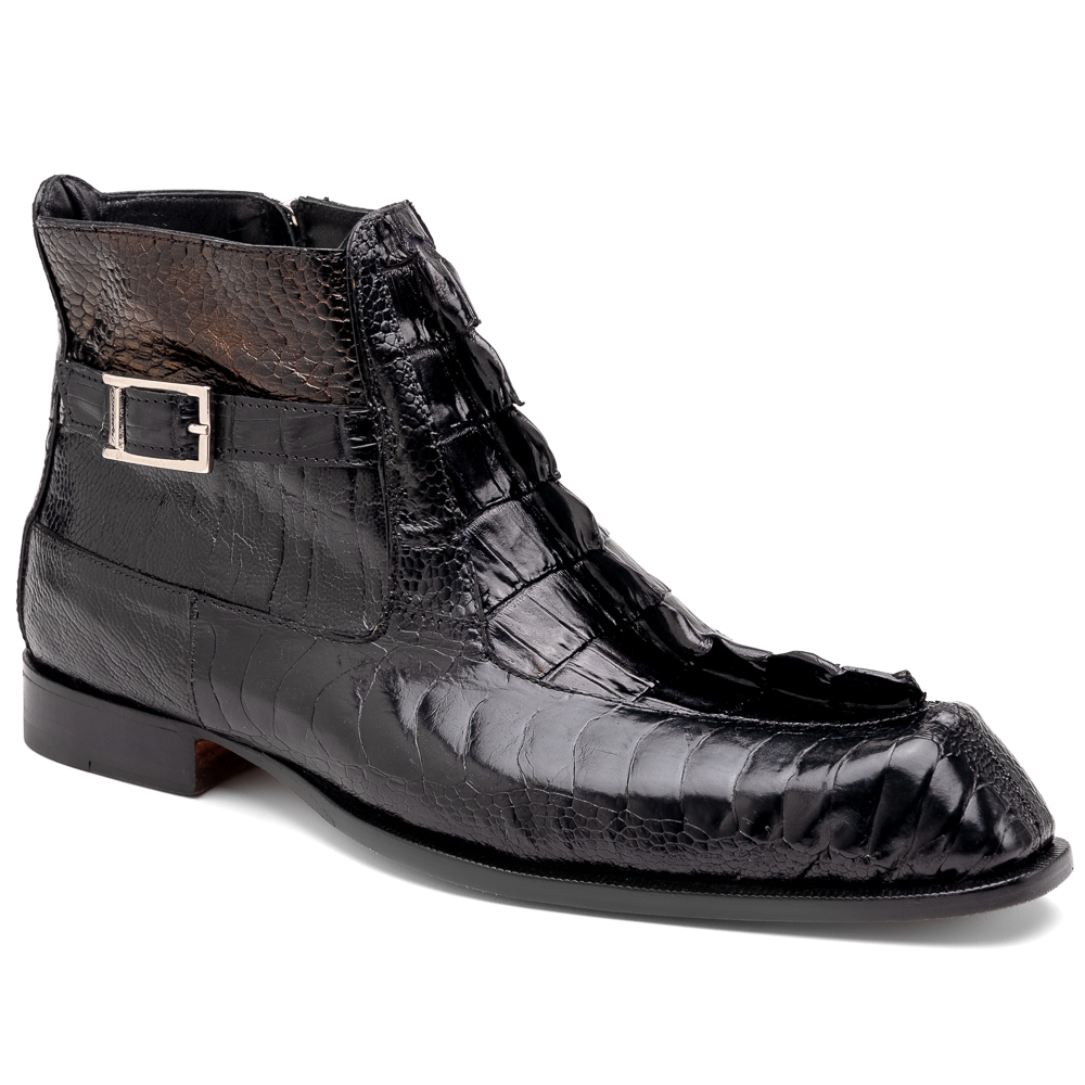 Mauri 3299 Ostrich Leg/ Hornback Dress Boots Black Image