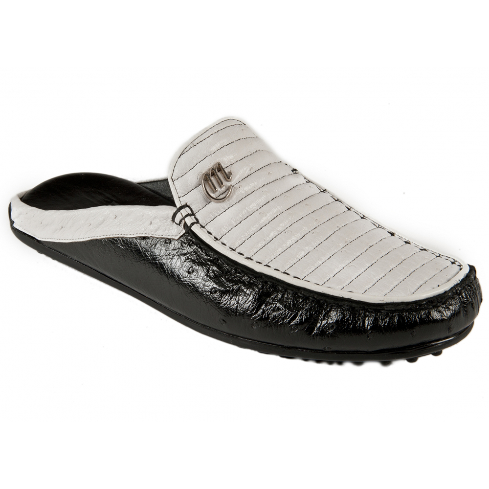 Mauri 3471 Ostrich Half Shoes Black / White (Special Order) Image