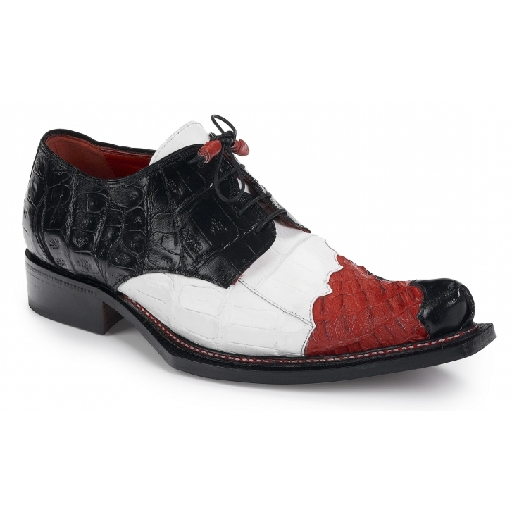 Mauri 44207 Piave Hornback & Crocodile Shoes Red / Black / White (Special Order) Image