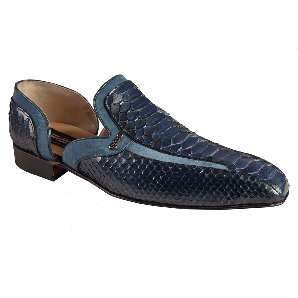 Mauri 4476/1 Python / Suede Shoes Blue / Jeans (Special Order) Image