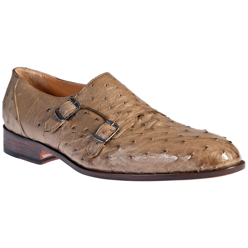 Mauri 4979 Ostrich Double Monkstrap Shoes Mouse (Special Order) Image