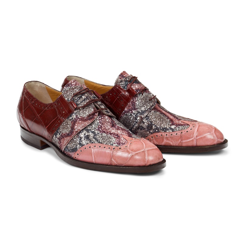 Mauri 53124 Caracalla Alligator Wingtip Shoes Cherry / Purple (SPECIAL ORDER) Image