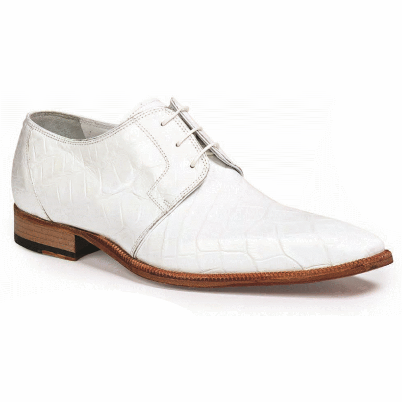 Mauri 53127-2 Guardi Alligator Dress Shoes White | MensDesignerShoe.com