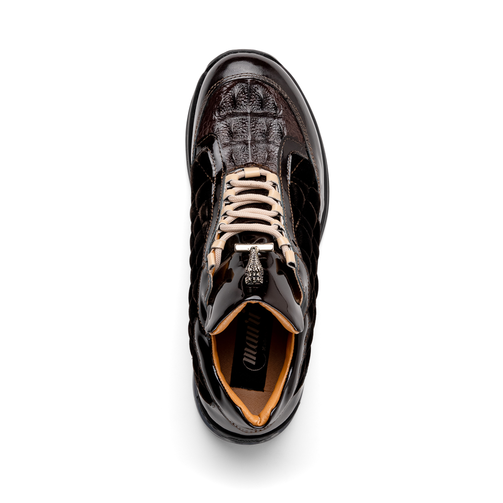 Mauri Beats Patent/ Hornback Crown/ Sneakers Sport Rust/ Dune | MensDesignerShoe.com