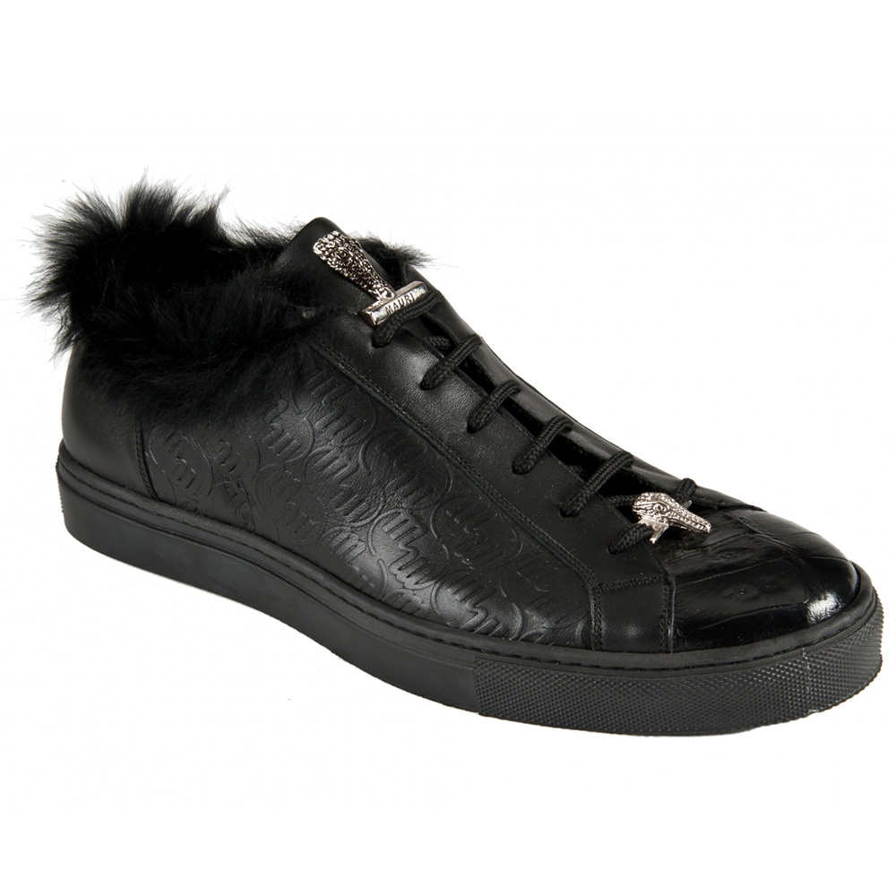 Mauri 8591 Baby Crocodile / Nappa Shoes Black (Special Order) Image
