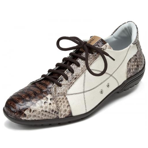 Mauri 8662 Studio Patent / Ostrich / Printed Python Sneakers Brown / Cream (Special Order) Image