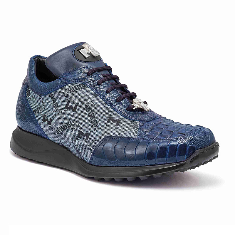 Mauri 8741 2 Ostrich Leg / Hornback Crown / Fabric Sneakers Blue Image