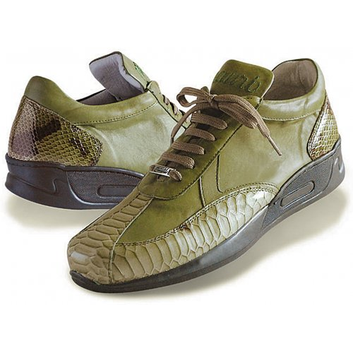 Mauri Terrarium M788 Python & Calfskin Sneakers Olive (Special Order) Image