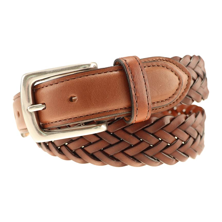 TB Phelps Maxwell Braided Leather Belt Tan Image