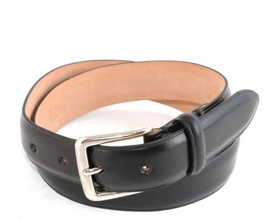 Bespoke-England Men's Leather Belt - Black | MensDesignerShoe.com