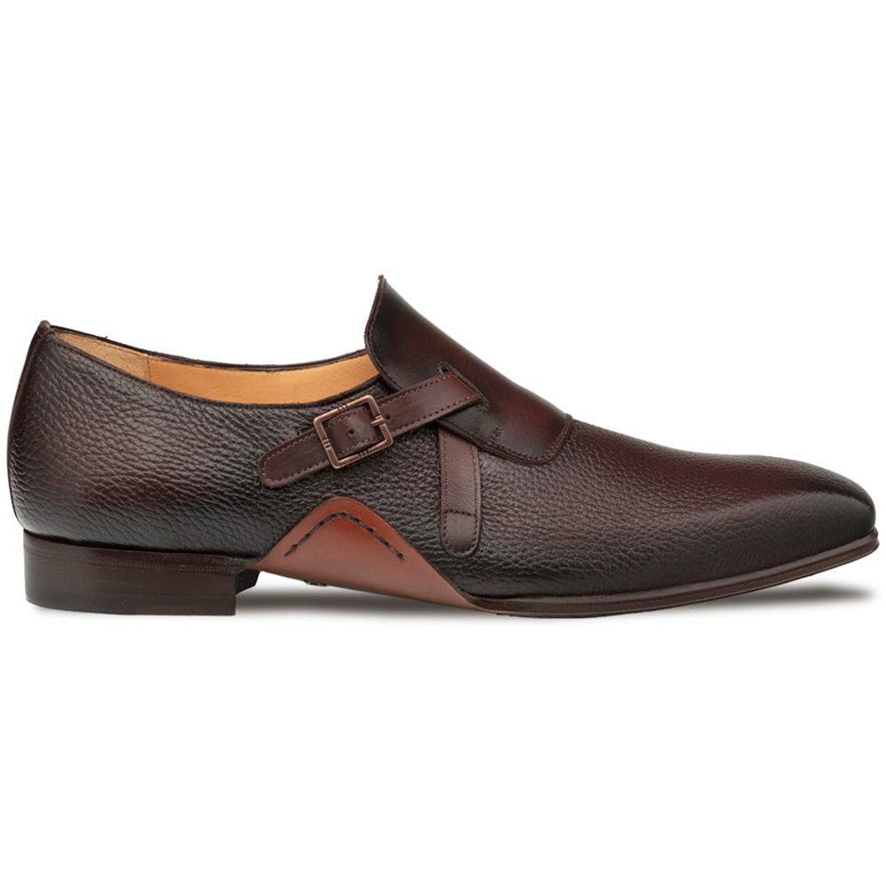Mezlan Aceto Deerskin / Leather Strap Slip-on Shoes Burgundy / Chocolate (20848) Image