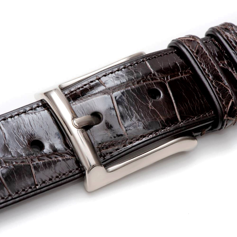 Mezlan Genuine Alligator Belt Dark Brown (AO7907) Image